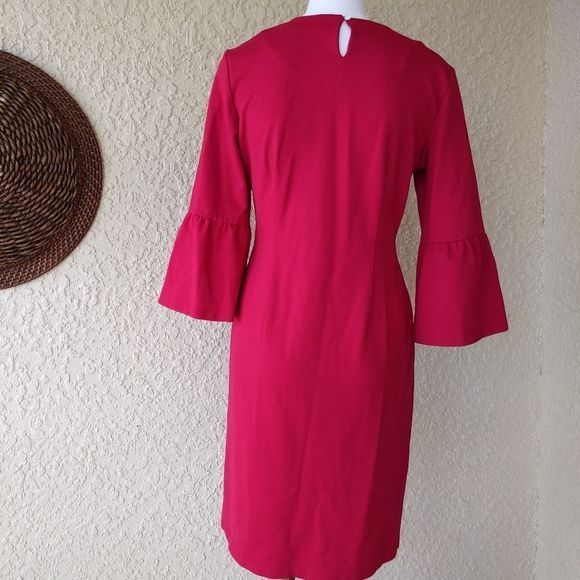 J.Mclaughlin red bell sleeve key hole back sz m - Picture 3 of 8